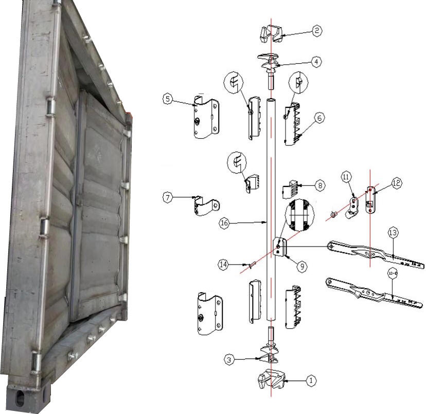 accessori Porte Iso Container Aste chiusura 